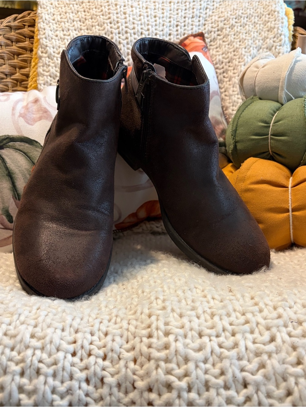 BareTraps Brown Ankle Booties with Side Buckle